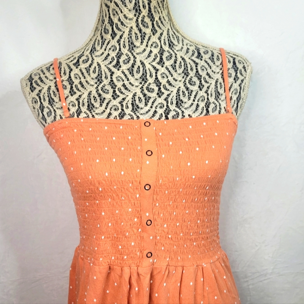✨️Roxy Orange Polka Dot Tube Dress w/ Removable Straps